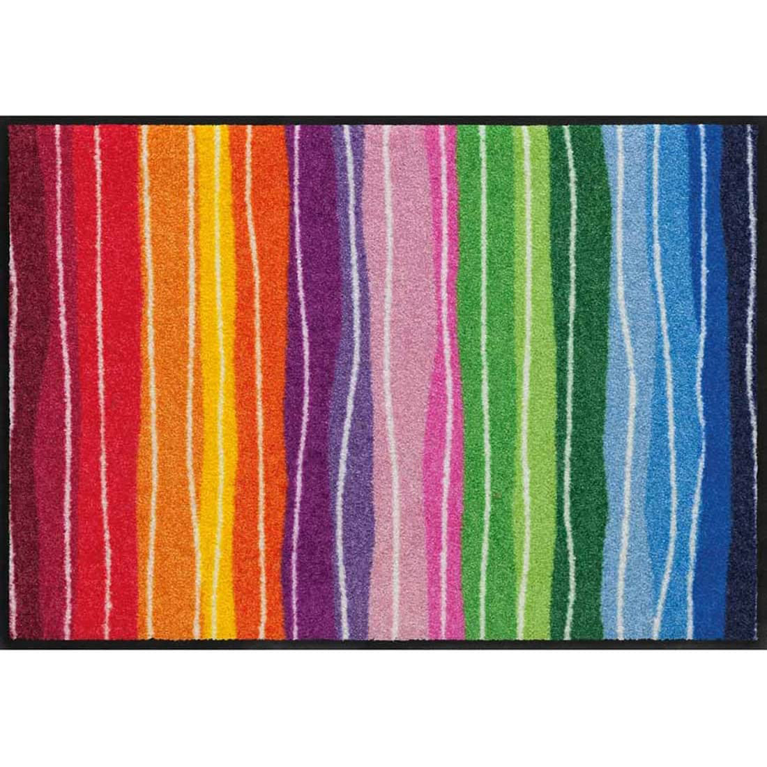 Придверный коврик salonloewe wavy lines 50 x 75 см, разноцветные полоски
